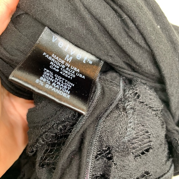 Velvet Black Lace Ruched Dress Medium A26 C38 - Picture 8 of 8